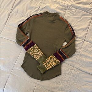 New with Tags Free People Switch it Up Cuff Thermal Top, Size Small